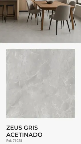 22ms Porcelanato Acetinado Zeus Gris 76x76 