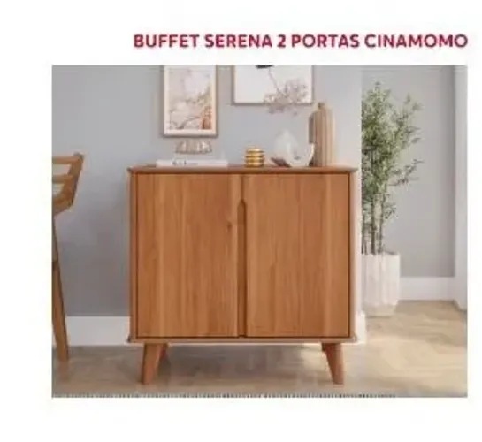 Buffet Serena 2 Portas - Pés em madeira maciça -