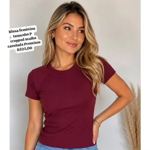 Blusa feminina cropped tamanho P linha premium