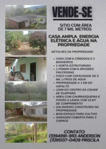 sítio em Guapiar, 7,000m2