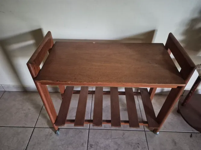 Aparador vintage mesa carrinho com rodas