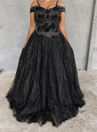 Vestido Longo de Festa Preto - R$ 200