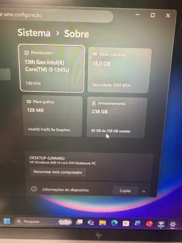 Elitebook impecável - Menos de 1 ano de uso