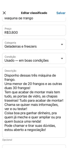 3 máquinas de frango 