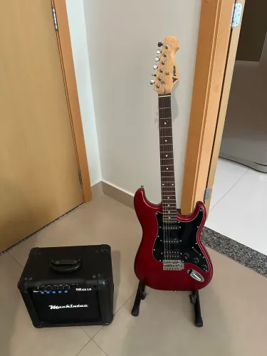 Kit Guitarra Stratocaster PHX + caixa amplificadora + suporte + capa