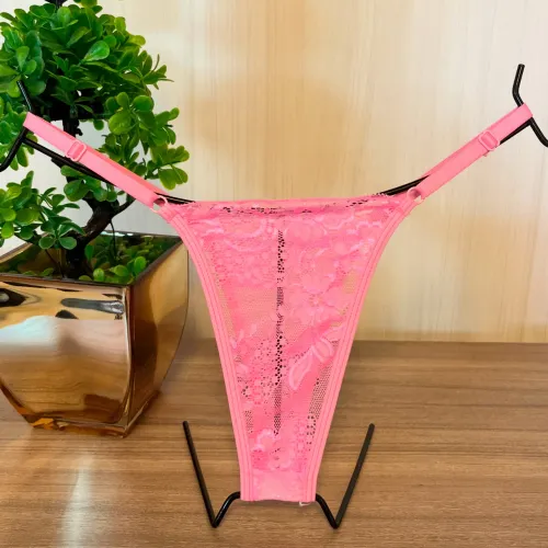 Calcinha Fio Dental Renda com Regulagem