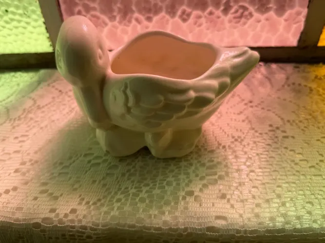 Vaso Cachepô Vintage de Cerâmica Cisne / Pato