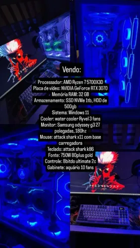 PC GAMER RTX3070 RYZEN 7 5700X3D 