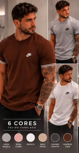 Camisa canelada diversas cores