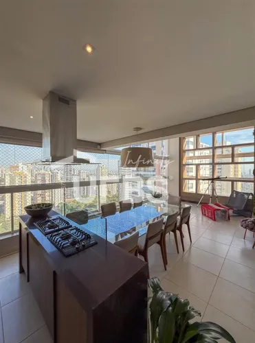 APARTAMENTO DE ALTO PADRÃO NA ORLA DO PARQUE FLAMBOYANT 228M², MOBILIADO, VISTA DEFINITIV