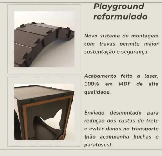 Kit Playground de Gato Prateleira Mdf Preto 7 Peças Oferta