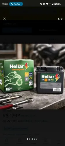 Bateria Heliar com menor preços Titan fan Biz Bros XRE crosser factor crosser factor