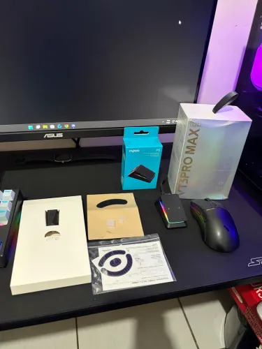 Mouse gamer sem fio Rapoo vt3 pro max com dock de carregamento