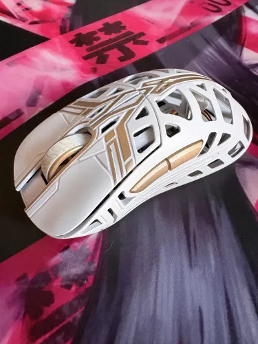 Mouse gamer WLMOUSE SWORD X BRANCO E DOURADO