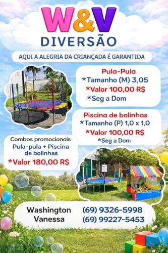 Aluguel de pula pula e piscina de bolinhas. Sua festa ainda mais animada. Chama direct