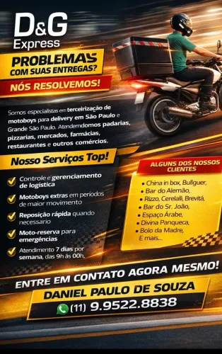 D&G Express Empresa de motoboy para Deliverys