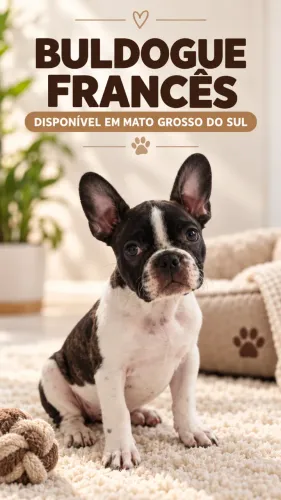 Filhote de Buldogue Francês - 3 meses, vacinado e vermifugado