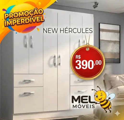 390,00- guarda roupa / roupa new Hércules - barato direto de fábrica