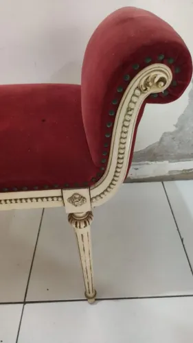 Banqueta antiga rara luis xv madeiramento impecável