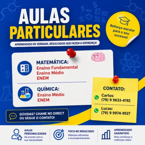 Aulas Particulares de Matemática e Química | Fundamental, Médio e ENEM?