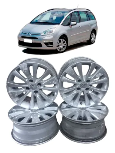 Jogo Roda Liga Aro 16 4 Furos Citroen C4 Grand Picasso 2010 Prata