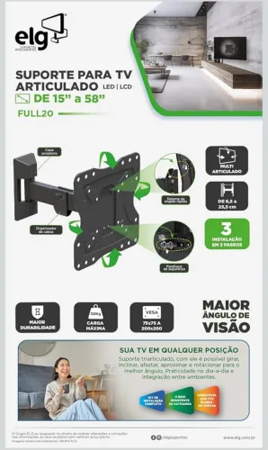 Suporte para TV articulado (15 a 58?) NOVO!