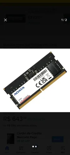 Memória ram 8gb ddr5 Adata 5600mhz
