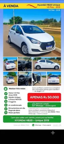 Hyundai HB20 Unique 1.0 Flex 12V Mec. 2019