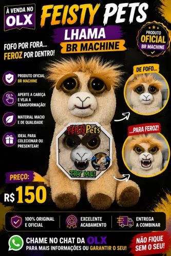 ? Feisty Pets Lhama BR Machine - Fofa por Fora, Feroz por Dentro! ?