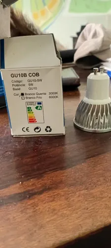 Kit 10 Lâmpada Led tipo Dicroica Gu10 5w Branco Quente 3000 k