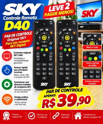 Par DE controle remoto SKY D40