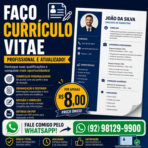 Faço seu Currículo. 