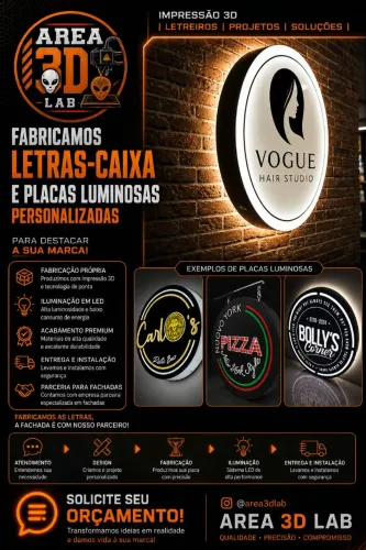 LETRAS-CAIXA E PLACAS LUMINOSAS PERSONALIZADAS
