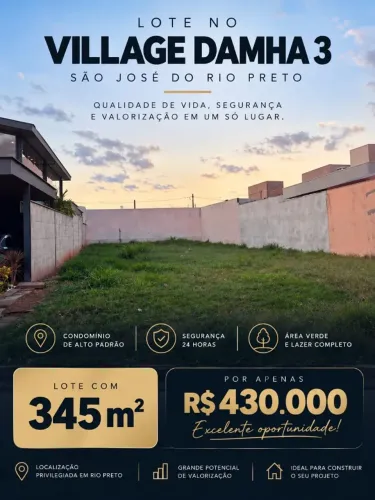 VENDE-SE TERRENO VILLAGE DAMHA 3 - RIO PRETO