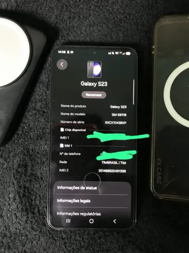 Vende-se samsung s23 em perfeito estado, com bateria portátil e capinha por indução 