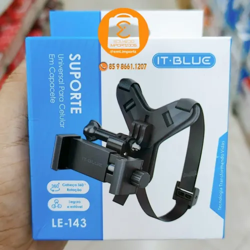 Suporte de Celular, Câmera Gopro para Capacete, Ajustável 360° Antiderrapante Moto