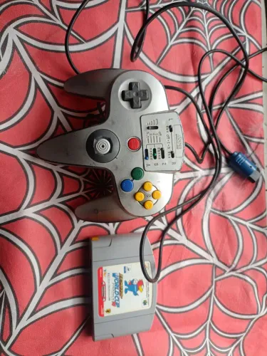 Kit controle Nintendo 64 + jogo world Cup france