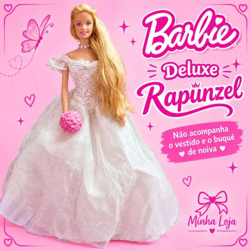 Barbie Deluxe Rapunzel (CORPO TROCADO POR UM COM AS PERNAS ARTICULADAS)