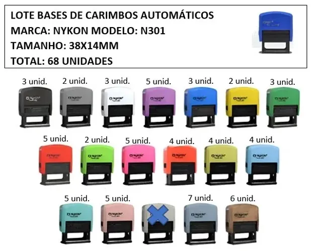 Lote de carimbos automáticos (sem personalização) 38x14mm