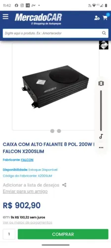 Caixa amplificada falcon x200 slin
