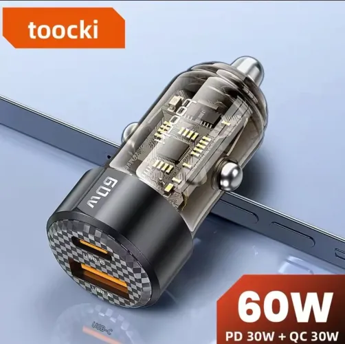 Carregador veicular Toocki 60W Dual porta(30W + 30W)