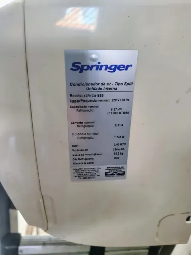 evaporadora springer 18.000 btu