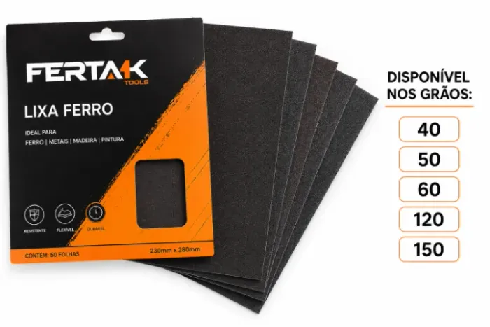 Lixa Ferro FertaK - Grãos 40 ao 150