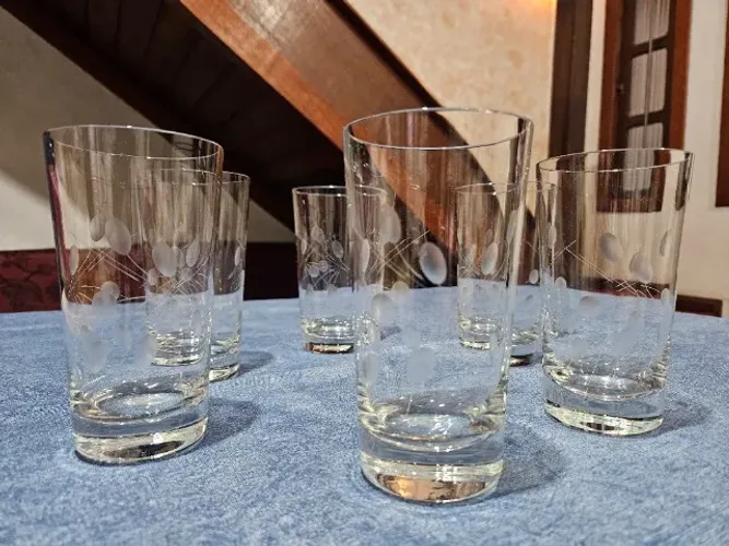 Conj Copos Cristal Hering - Vintage