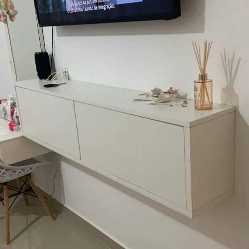 Rack Moderno Branco Fosco para Sala/Quarto