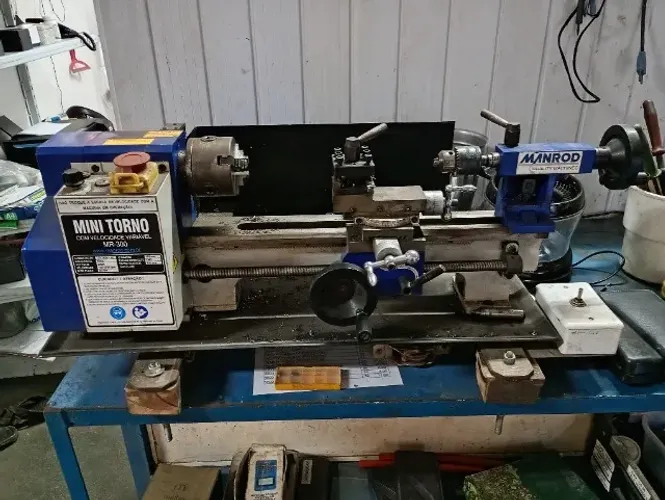 Mini torno mecânico semi automático completo