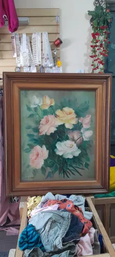 OBRA ORIGINAL DE LEDA CATALDI - ?ROSAS? - ÓLEO SOBRE TELA
