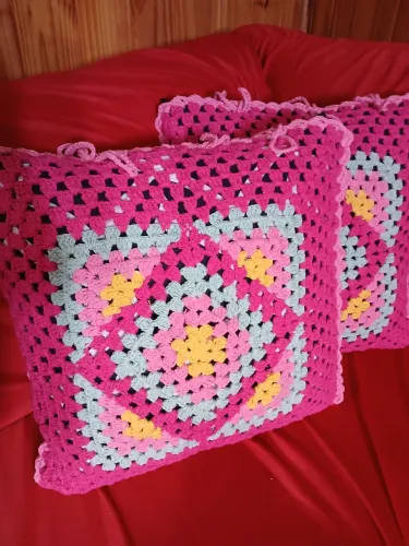 Capa para almofadas em crochê