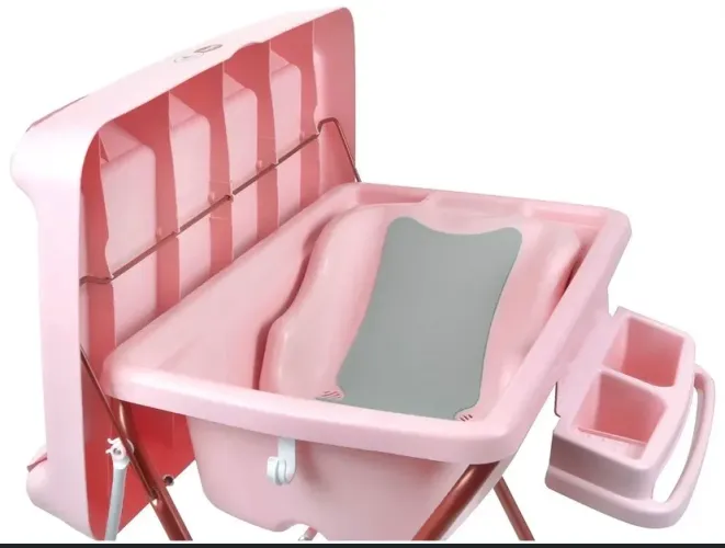 Banheira de Bebê Burigotto Millenia+ Mon Amour Trocador Rosa