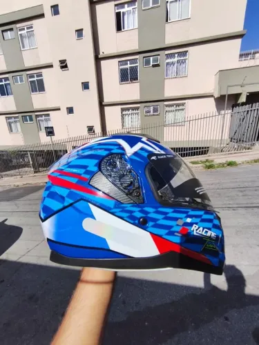 Capacete Race Tech Grid Gloss France Novo 58/60 - Barato